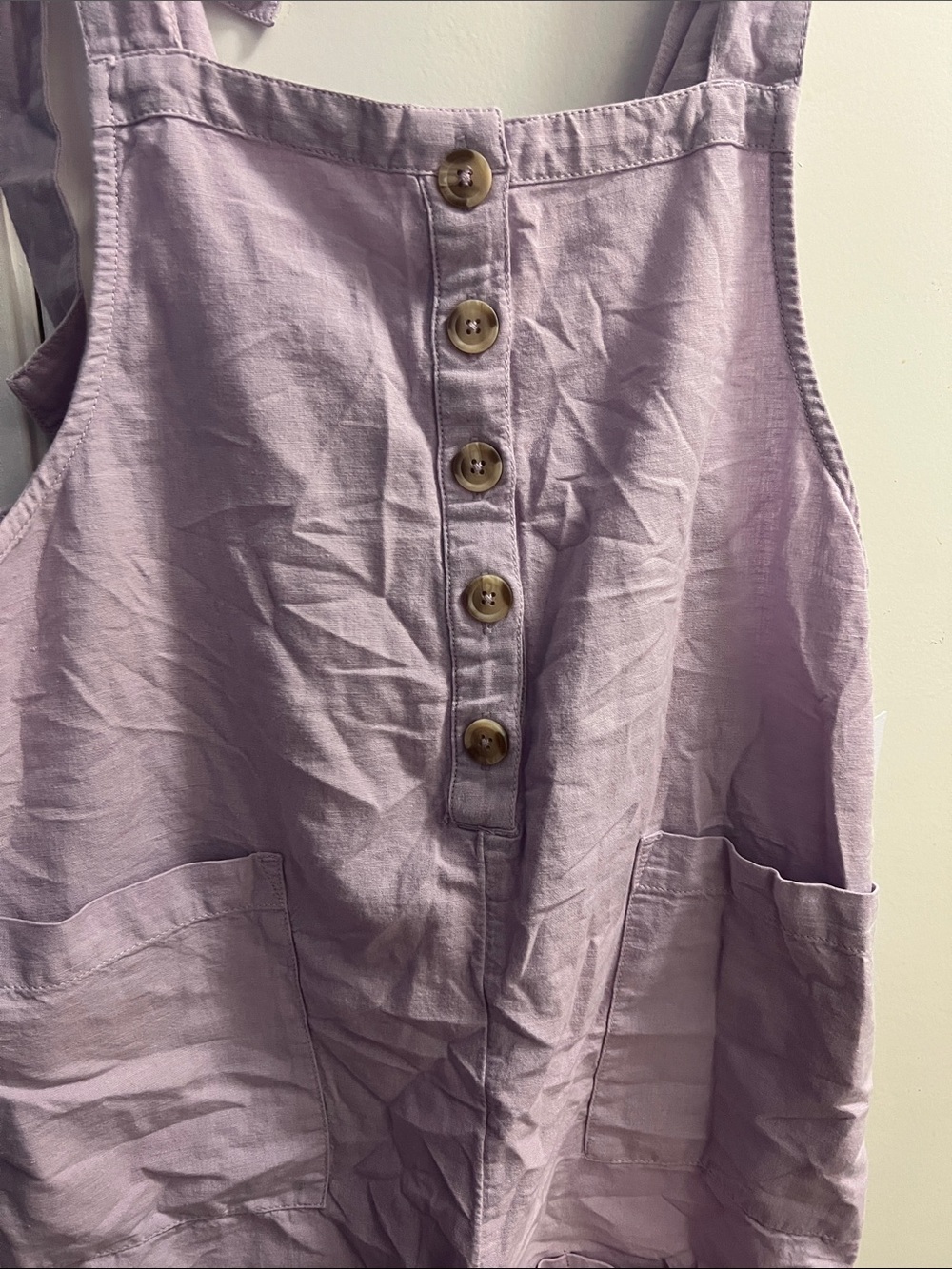 O'Neill Lailac Button-Front Tie-Shoulder Romper - Picture 3 of 7